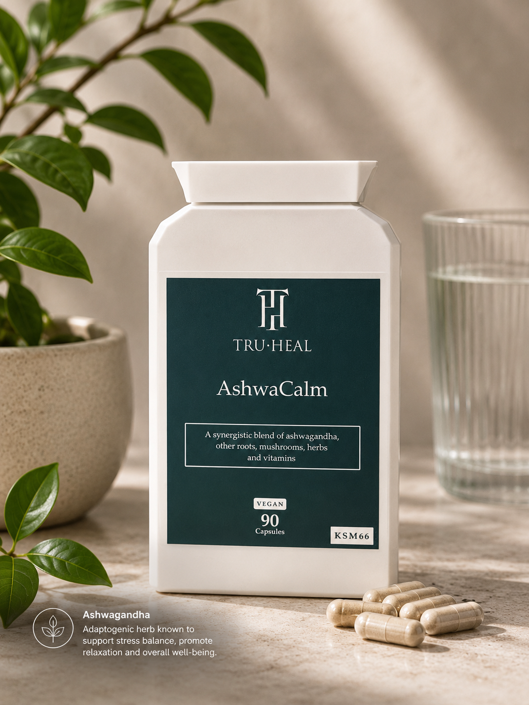 Tru-Heal AshwaCalm – Ashwagandha & Botanical Wellness Complex