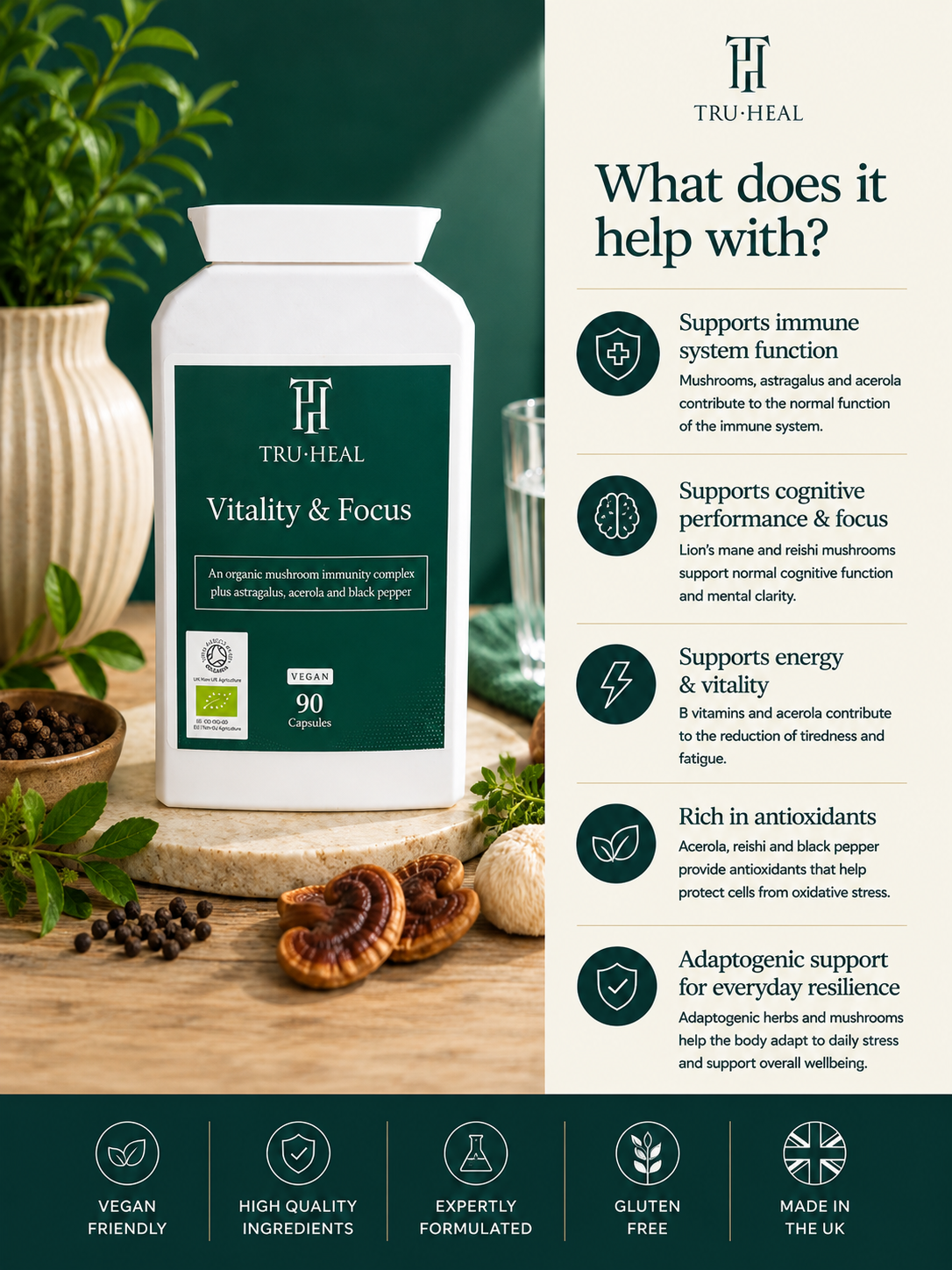 Tru-Heal Vitality & Focus – Daily Energy & Cognitive Wellness