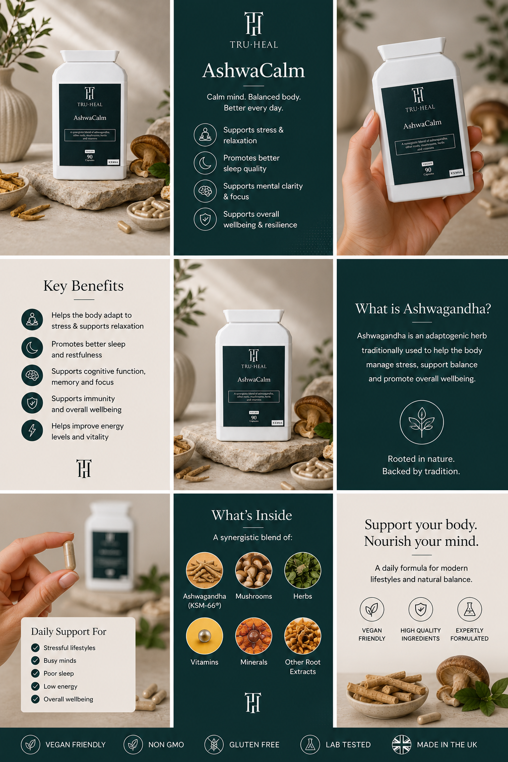 Tru-Heal AshwaCalm – Ashwagandha & Botanical Wellness Complex